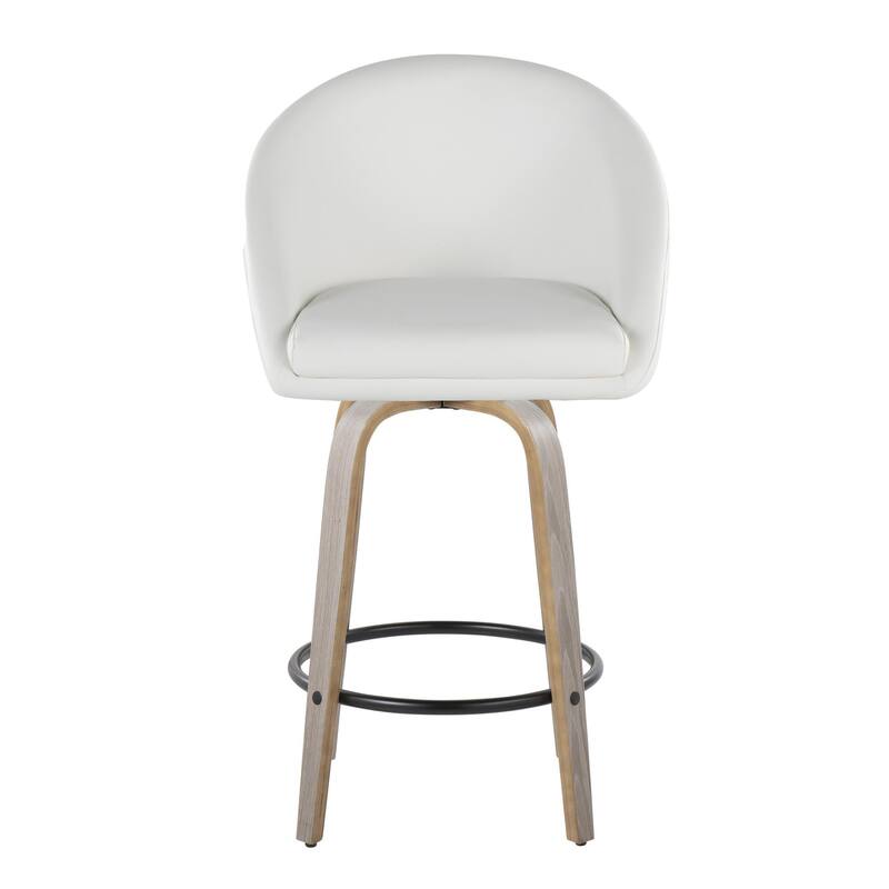 Carson Carrington Livesey High Back 26" Fixed-Height Counter Stool with Bent Wood Legs & Round Footrest (Set of 2)