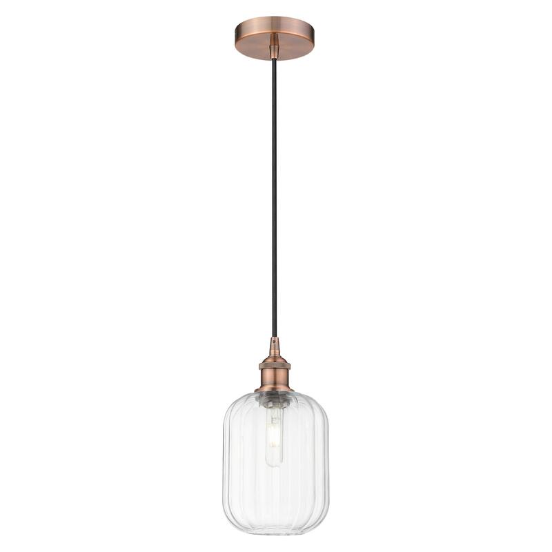 Innovations Lighting Endless Possibilities Edison - Preston - 1 Light 7" Jar Shade Cord Hung Mini Pendant - Clear/Antique Copper