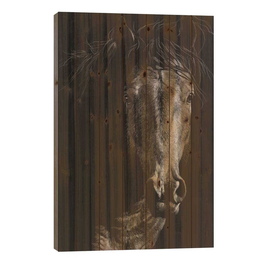 Wild Scratchboard VI Print On Wood by Julie T. Chapman - Multi-Color