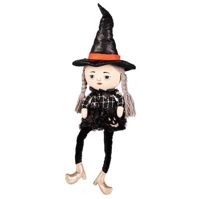 30" Fabric Sitting Witch Table Decor
