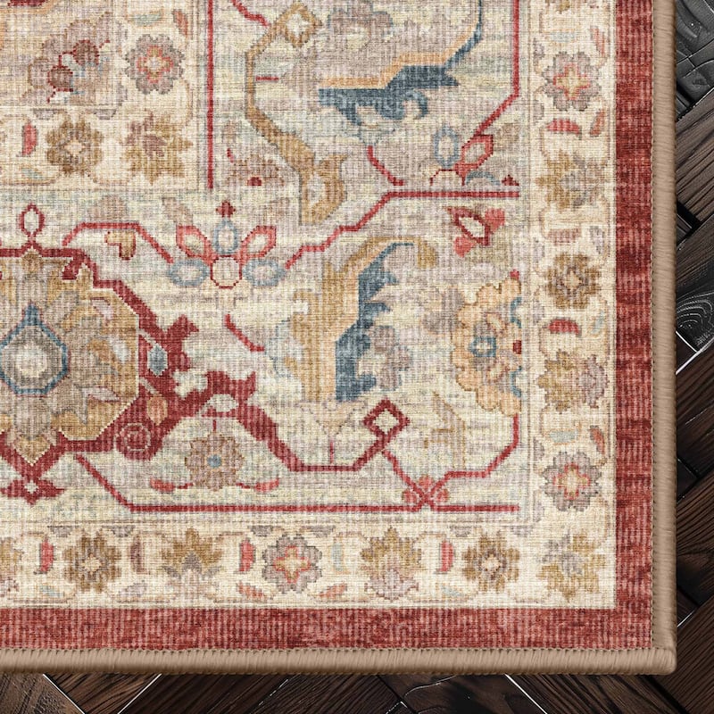 Well Woven Apollo Summit Medallion Orinetal Low Pile Easy Clean Rug