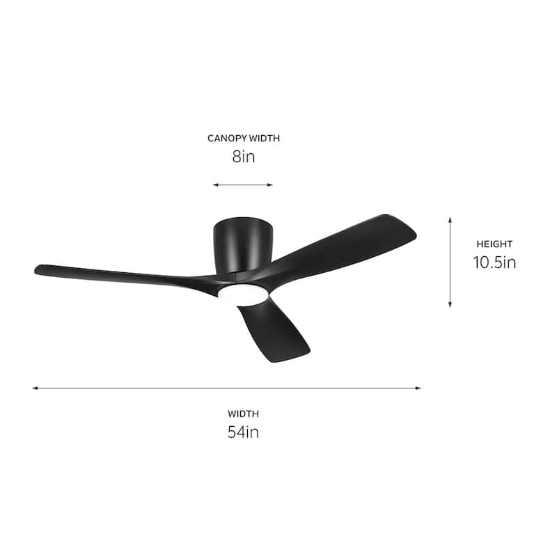 Kichler Lighting Volos 54 inch Integrated LED Indoor Satin Black Flush Mount Ceiling Fan