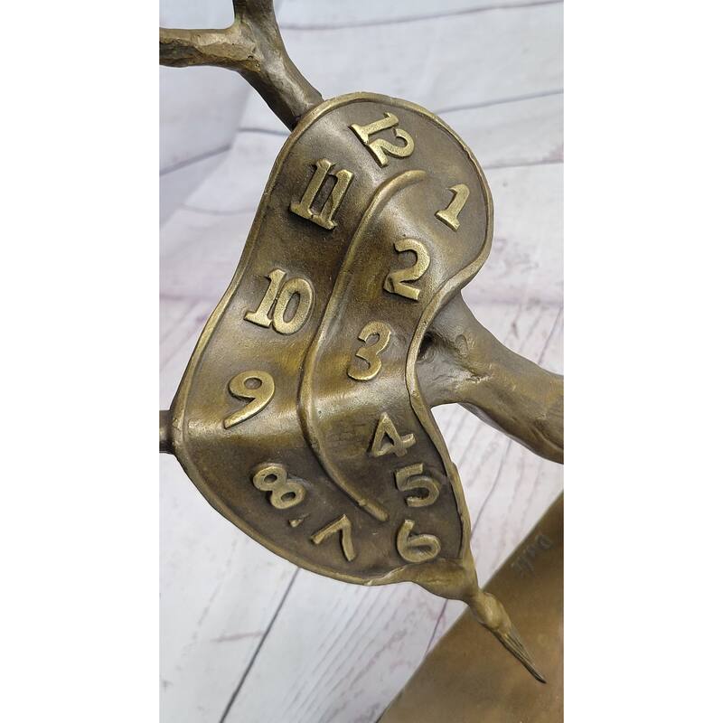 The Persistence Of Memory Melting Clock By Salvador Dali Bronze Statue Sculpture 12 Inches X 8 Inches