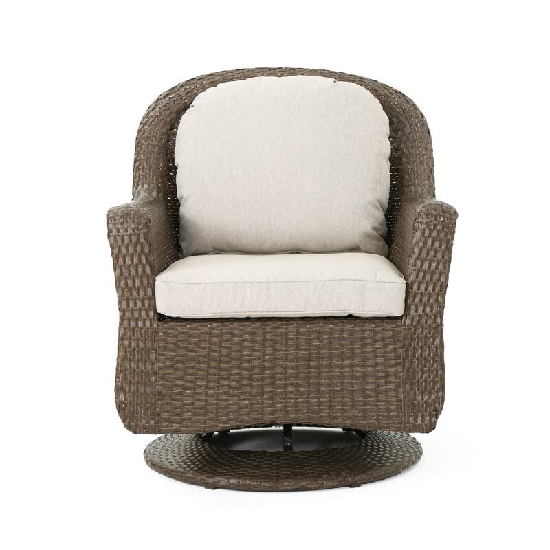 Colosseum 5-piece Wicker Swivel Set with Fire Table by Christopher Knight Home