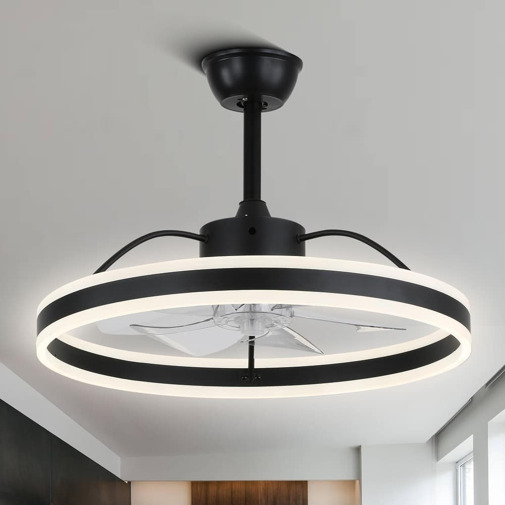 20" Modern Reversible Ceiling Fan with Dimmable Light, 6-Speed Ceiling Fan with Remote and APP Control