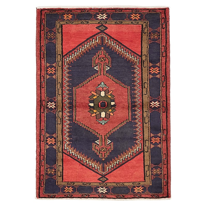 ECARPETGALLERY Hand-knotted Andelz Red Wool Rug - 3'3 x 4'9