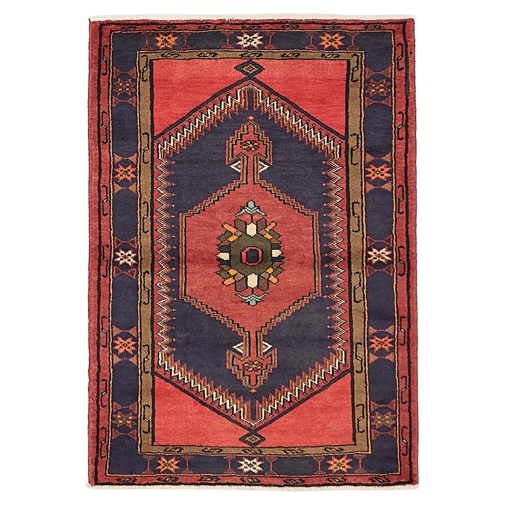 ECARPETGALLERY Hand-knotted Andelz Red Wool Rug - 3'3 x 4'9