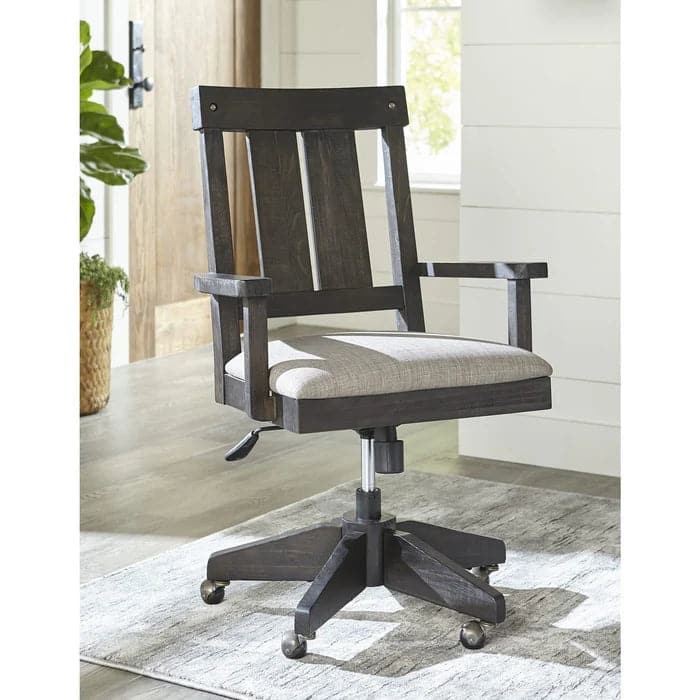 Oak Park Solid Wood Office Arm Chair on Wheels