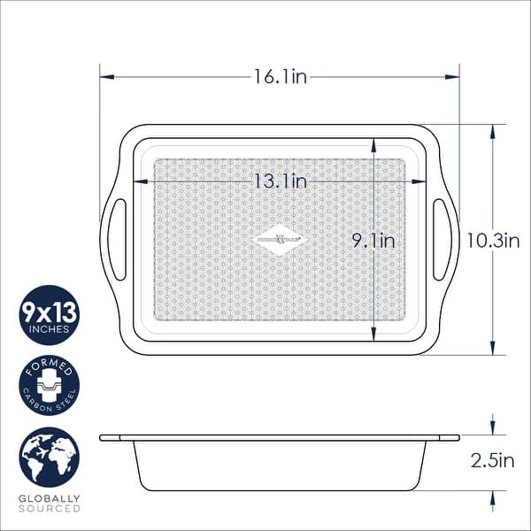 Nordic Ware Treat Nonstick 9x13 Rectangular Baking Pan - Gold