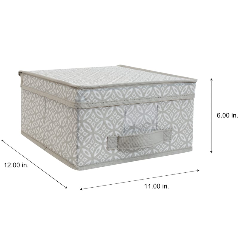 Simplify Boho Medium Storage Box in Grey - 11" x 12" x 6"