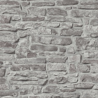 Galerie Wallcoverings Bricks and More Collection Rustic Stone Wall Matte Finish Vinyl on Non-woven Wallpaper Roll