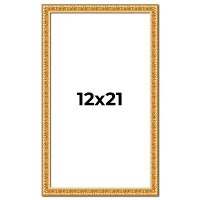 12x21 Frame Gold Real Wood Picture Frame Width 1 inches | Interior