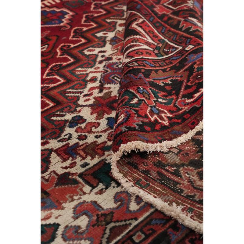 Hand Knotted Oriental 100% Wool Carpet Traditional Medallion Red Heriz Area Rug - 12' 7'' X 10' 4''