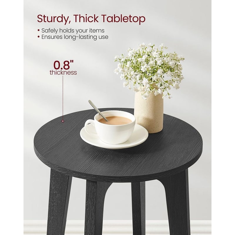 2-Tier Modern Nightstand Table Round Walnut Side Table for Bedroom Living Room or Entryway - 15.8”L x 15.8"W x 19.7”H