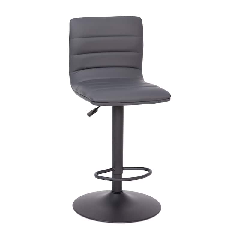 Modern Vinyl Stitch Back Adjustable Height Barstool - 16"W x 19"D x 35" - 44"H