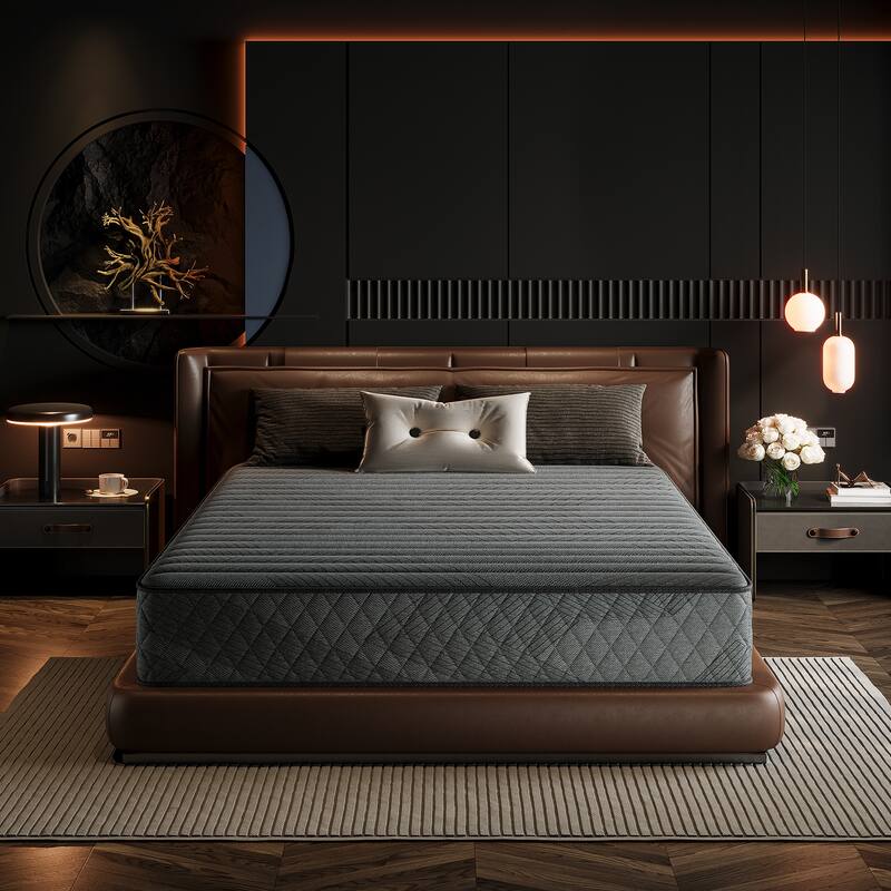 IFLUOUS 8/12 in. Medium Firm Gel-infused Memory Foam Hybrid Mattress Cooling and Breathable with CertiPUR-US, SGS and OEKO-TEX