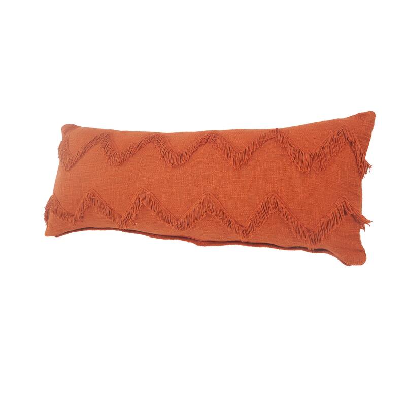 Sevita Solid Cinnamon Chevron Shag Lumbar Throw Pillow