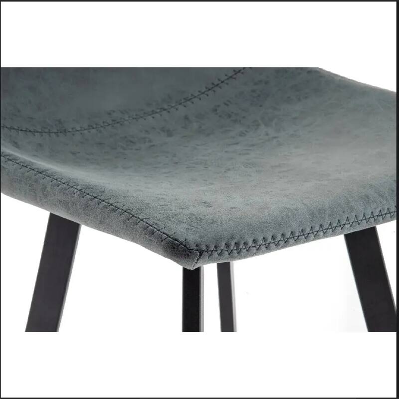 Elland 5-Piece Bar-Height Dining Set with Round MDF Bar Table and Upholstered Leather Bar Stools