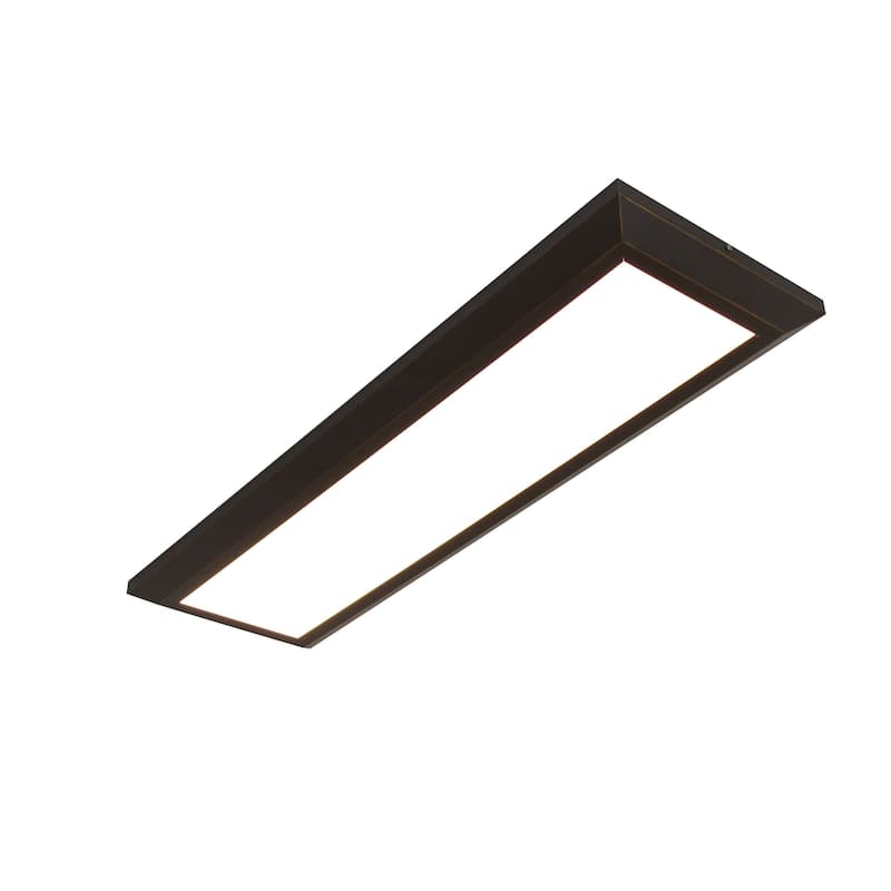 Atlas 1-light Oil-Rubbed Bronze LED Rectangular Flush Mount, White Acrylic Shade - Oil Rubbed Bronze