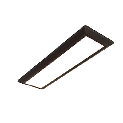Atlas 1-light Oil-Rubbed Bronze LED Rectangular Flush Mount, White Acrylic Shade