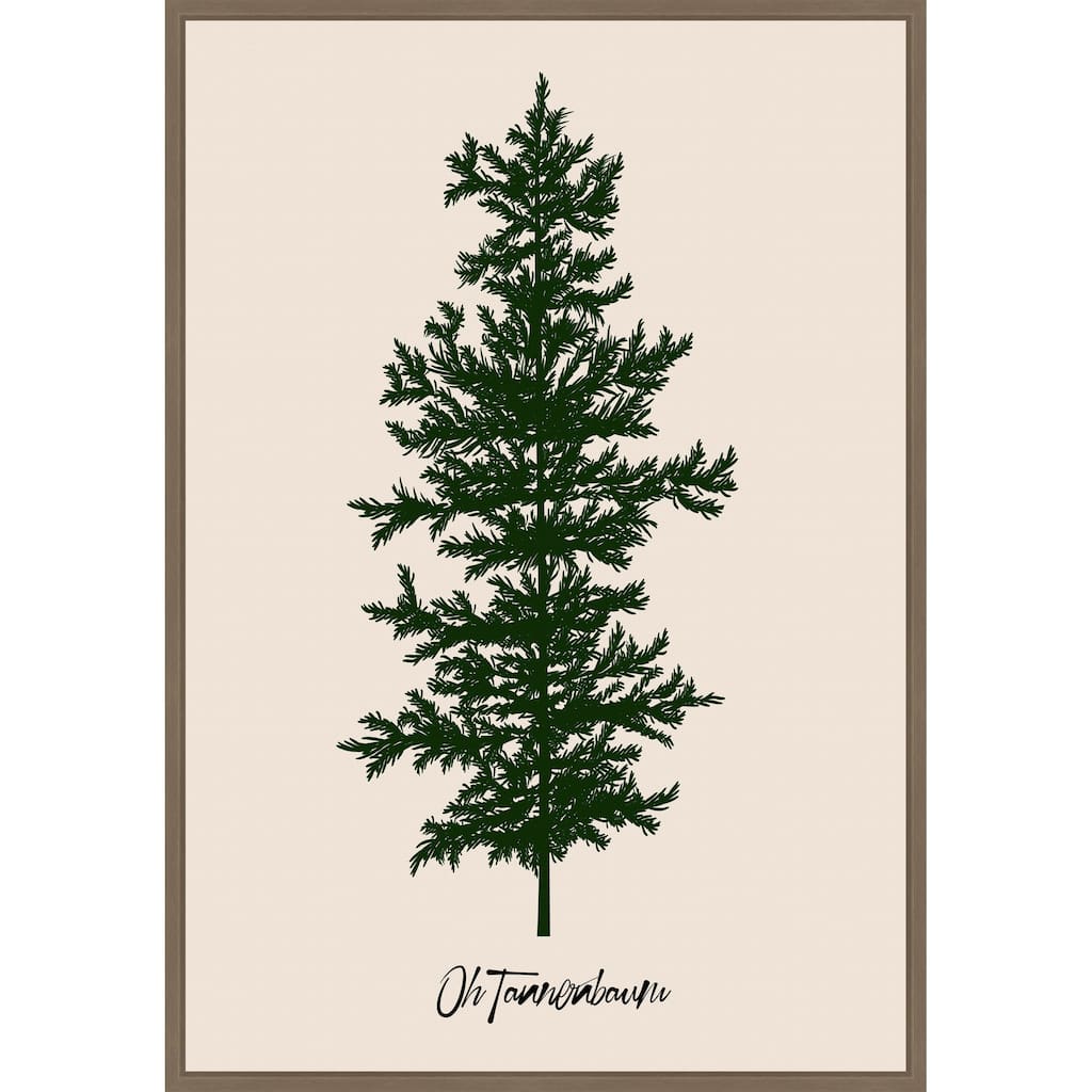 Oh Tannebaum Framed Canvas Wall Art Print - Sylvie Dark Gold