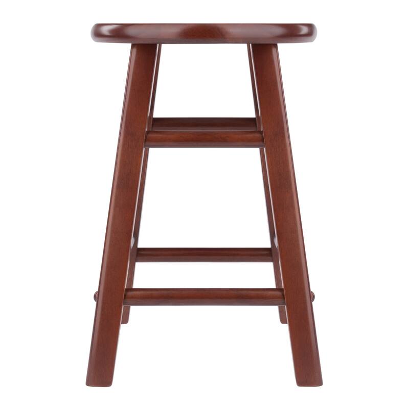 Element 2-Pc Square Legs Dining Stool Set, Walnut Finish - N/A