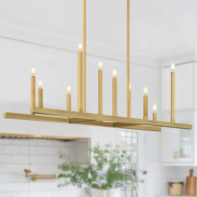 LamQee Mid Century Chandelier Rustic Sputnik Gold Ceiling Light - Large - Large - Electroplated Brushed Gold