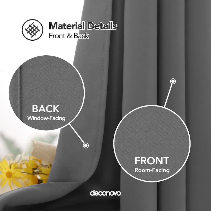 Deconovo Square Grommet Curtain Panel Pair(2 Panel)
