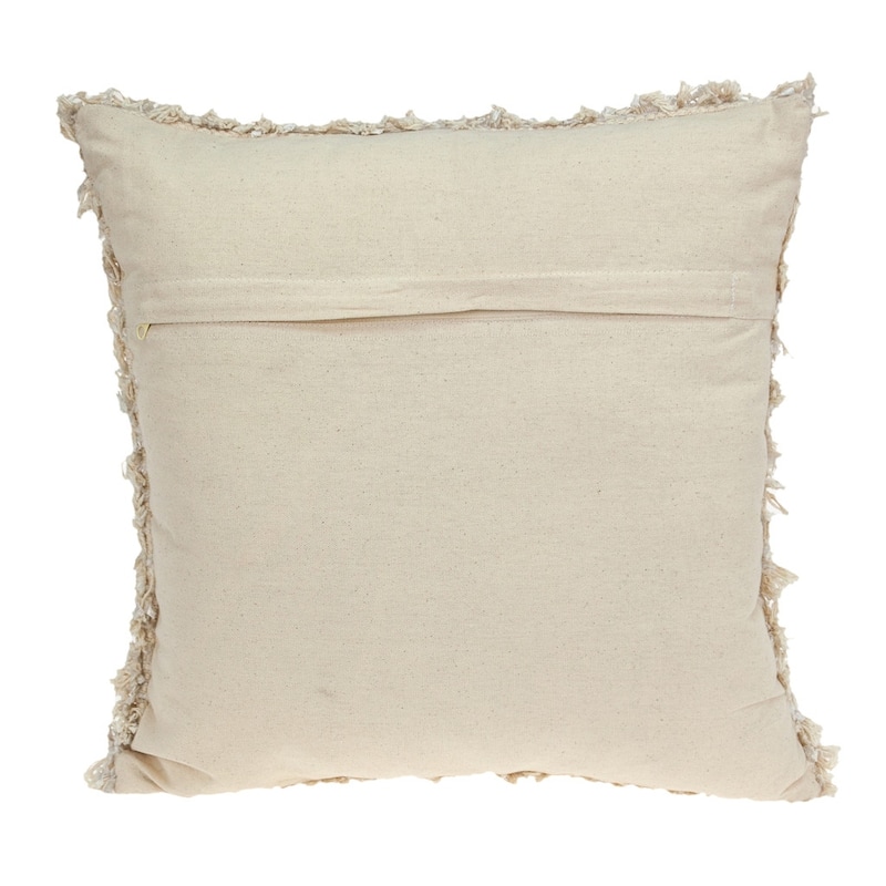 HomeRoots 18" Beige Throw Pillow With Shag