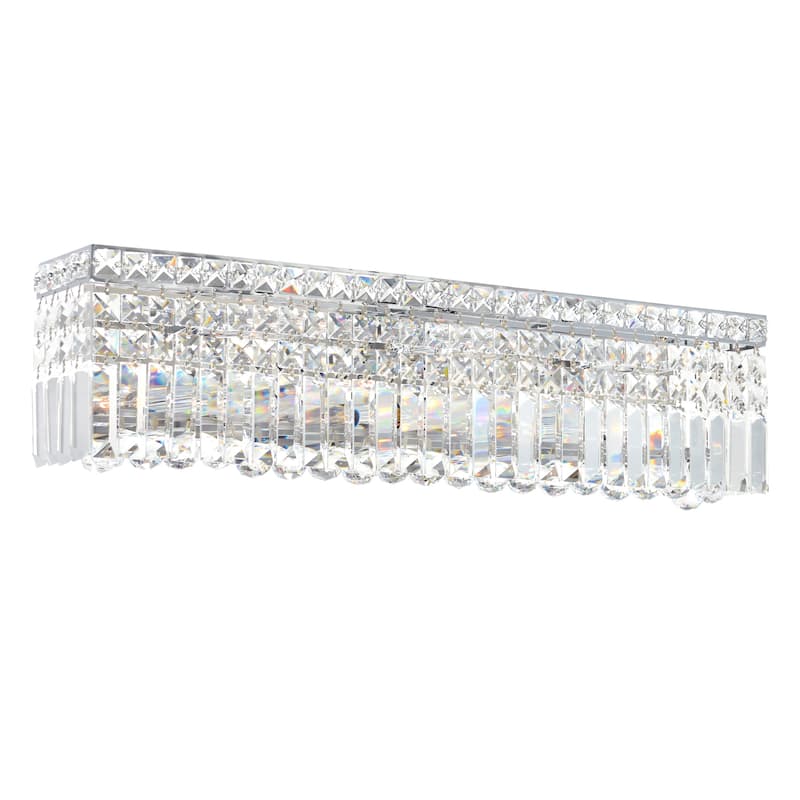 Colosseum 6 Light 26in Chrome Vanity Light with Crystals - Chrome