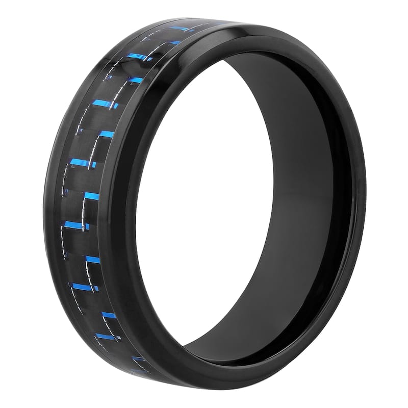 Steel Nation Stainless Steel Carbon Fiber Center 8mm Band