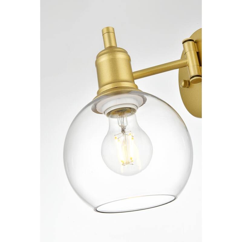 Dabe 1 Light Black and Clear Swing Arm Wall Sconce