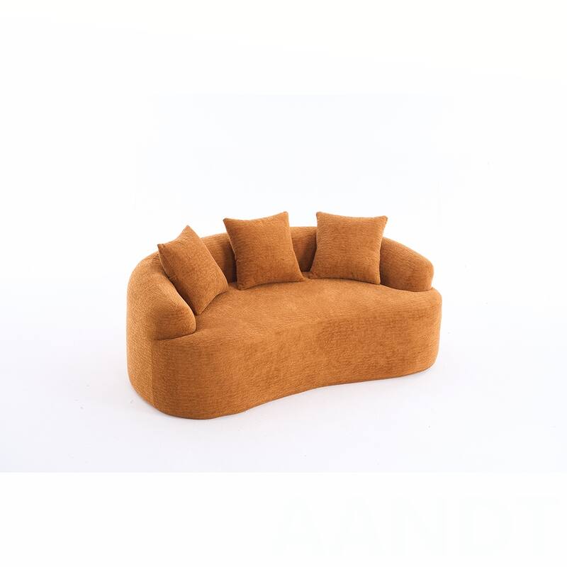 Chenille Fabric Loveseat Sofa