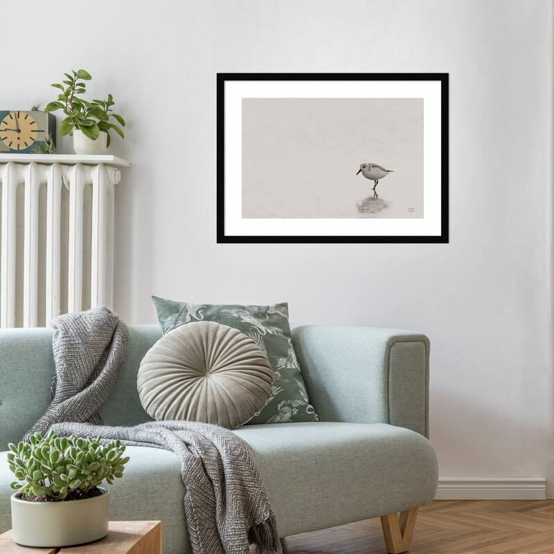 Tybee Island Sanderling by Nathan Larson Wood Framed Wall Art Print