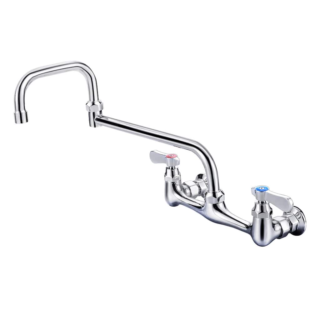 WOWOW Double Handle Wall Mount Standard Kitchen Faucet