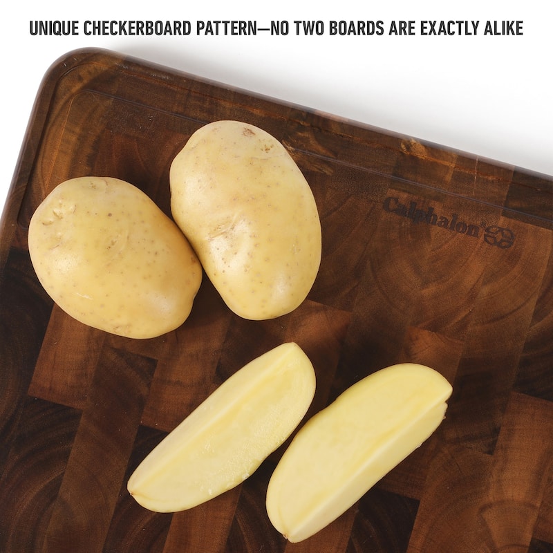 Calphalon Edge Guard Large 20 x 15, 18 x 12, or 13.6 x 9.5in End Grain Acacia Wood Cutting Board
