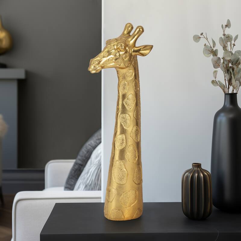Sagebrook Home Giraffe Head Tabletop Decor, Gold - 6" x 3.25" x 16"
