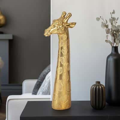 Sagebrook Home Giraffe Head Tabletop Decor, Gold