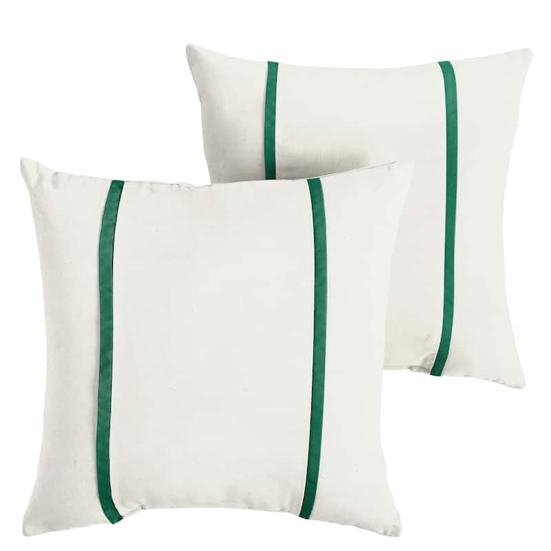Sorra Home Sunbrella Outdoor Double Petite Flange Pillow Set of 2