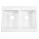 preview thumbnail 4 of 13, Parker Crisp White Fireclay 34" Double Bowl Quick-Fit Farmhouse Apron Front Drop-in Kitchen Sink and Drains
