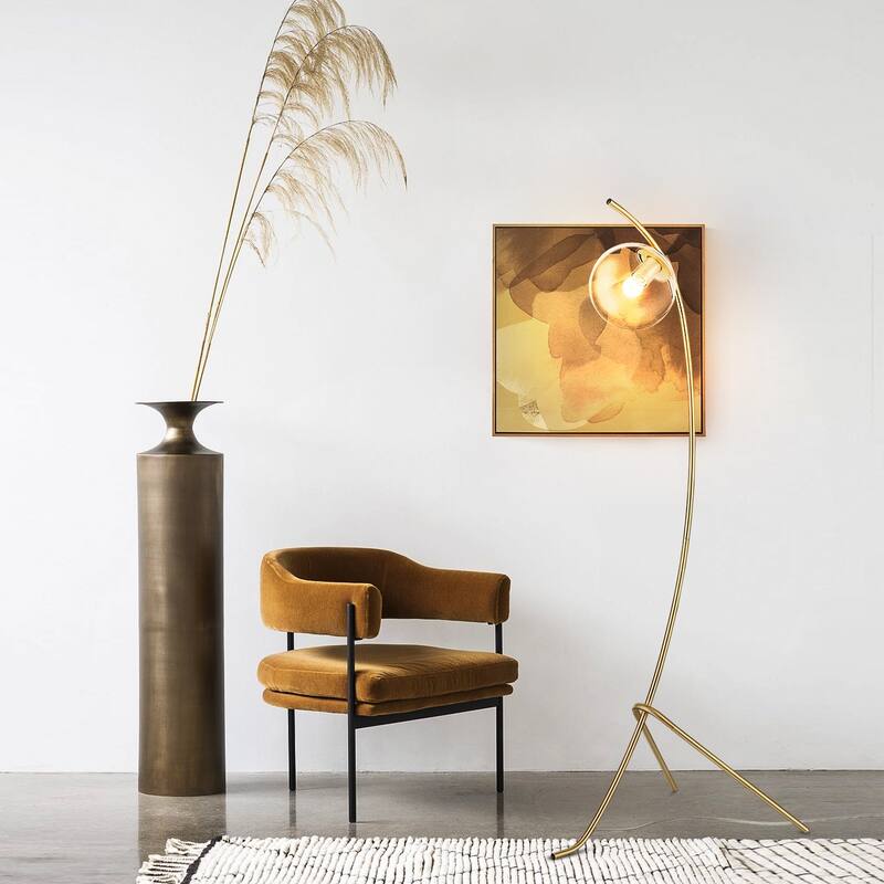 Light Society Addis Floor Lamp - Brushed Brass/Clear