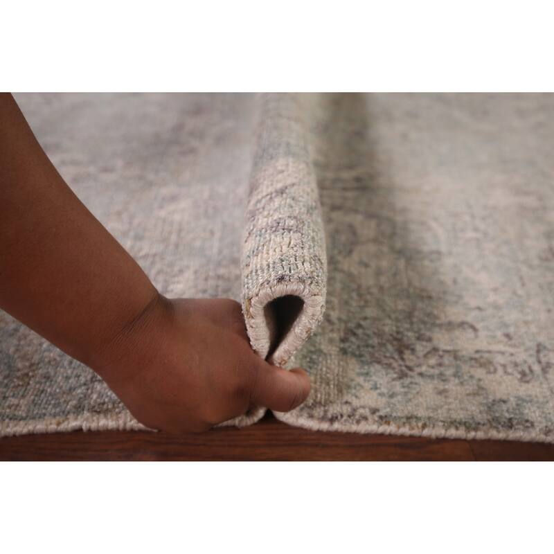 Abstract Indian Area Rug Handmade Wool Carpet - 4'11"x 7'10"