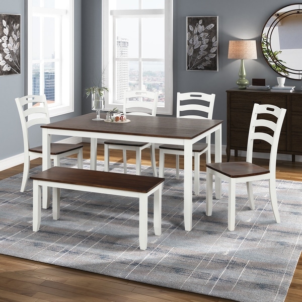 White bench best sale table and chairs