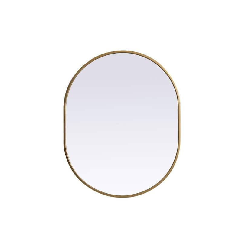 Elegant Lighting MR2A2430 Asha 24" W x 30" H Modern Oval Bathroom Wall - Brass