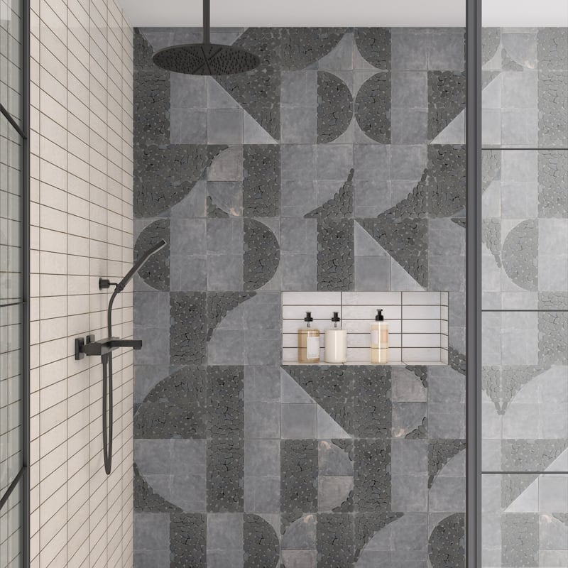 Daltile Pebble Oasis Natural Stone Art Deco Pebble Mosaic 11" x 11" (11 PC per Carton) (10.78 SQFT per Carton)