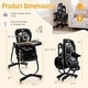 preview thumbnail 23 of 47, Multifunctional Folding Baby High Chair with Rolling Wheels and Adjustable Height - 40" x 23" x 36"-43.5"(L x W x H)