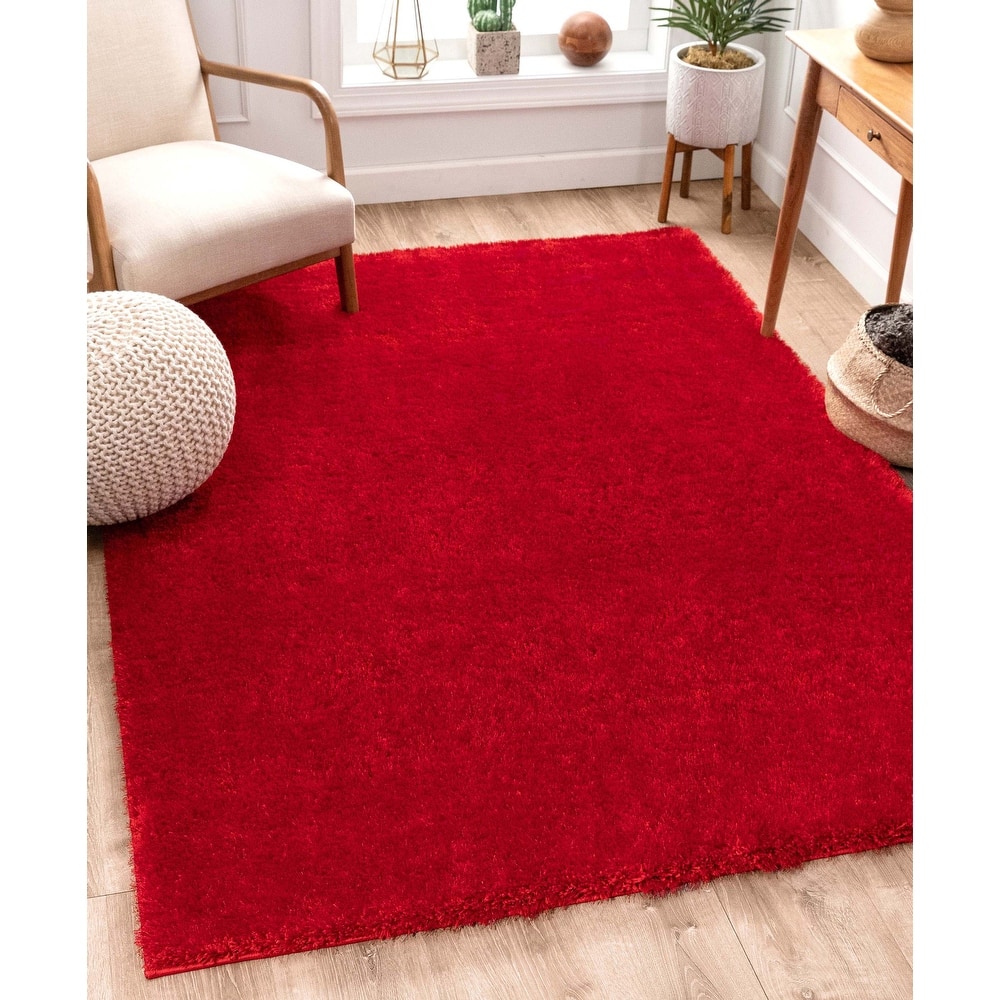 Well Woven Feather Liza Solid Shag Area Rug