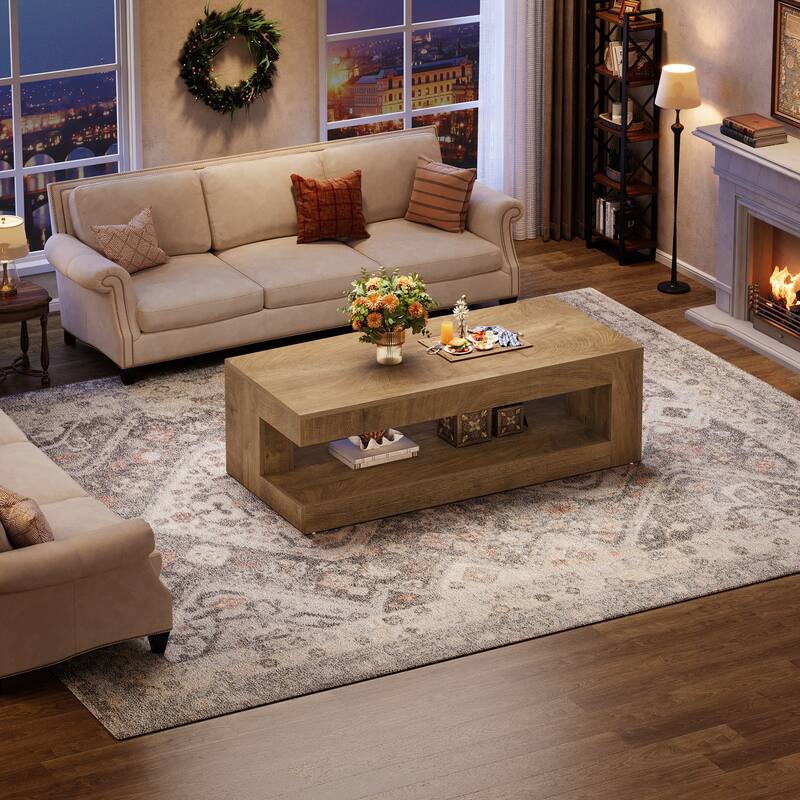 47.3" Farmhouse Rectangular Coffee Table for Living Room