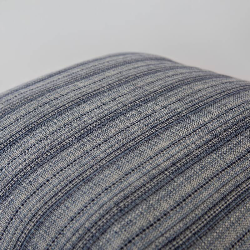 Donny Osmond Stripe Modern Industrial Throw Pillow, 22'' - Down Alternative - Natural/Blue