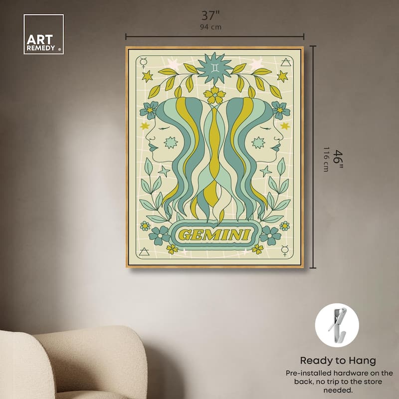 Gemini Stars Card Canvas by Art Remedy